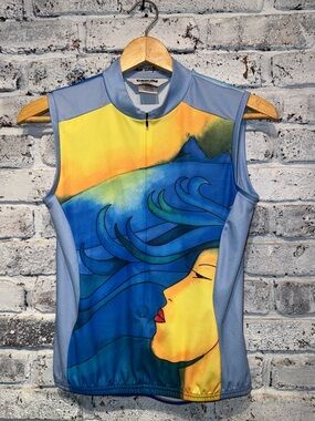 Pearl Izumi Light Blue and Yellow Women's Cycling Jersey